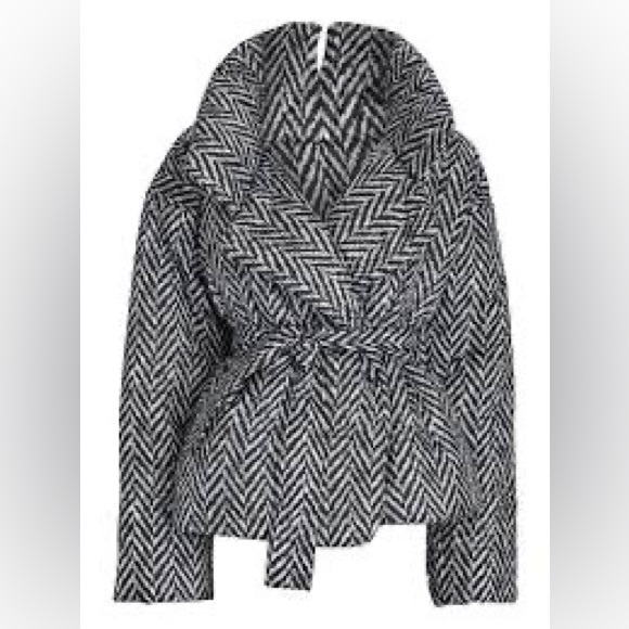 Norma Kamali herringbone puffer jacket